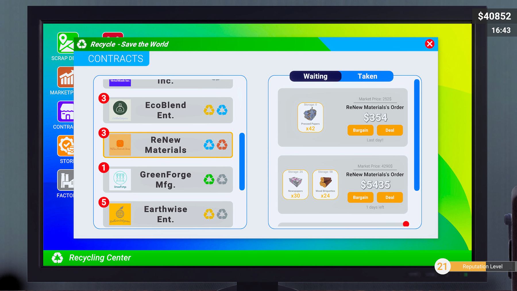 Recycling Centre Simulator
